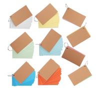 NUOBESTY 10pcs DIY Blank Flashcards with Paper Cover Double Sided Lined Index Cards for Nursing School Work Meetings Portable Study Note Cards with Looseleaf Binding Colors