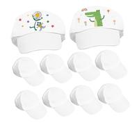 NUOBESTY 10pcs DIY Painting Baseball Caps Blank Kids Hats Unfinished White Baseball Cap for Kids Camping, Outdoor, Creative Painting Crafts