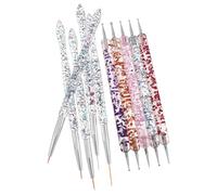 NUOBESTY 10Pcs Dual-Ended Nail Art Dotting Tool Set with Nail Drawing Pens and Embossing Brushes for Precise Detailing Fingernail Design and DIY Manicure in Professional Art Kit