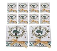 NUOBESTY 10pcs Eid Mubarak Candy Boxes 3.5 Inch Paper Boxes with Ribbon, Crush-resistant and Stackable Design, for Home and Boutique Event Ramadan Treat Packaging