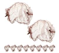 NUOBESTY 10pcs Elastic Mesh Hair Bun Nets for Women Invisible Brown Bun Cover Hair Net High Elasticity Wrap for Ballet Dance Nursing and Everyday Use