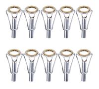 NUOBESTY 10pcs Fishing Rod Guide Ring Stainless Steel Replacement for Baitcasting Rods Portable and Sturdy Fishing Tool Accessories DIY and Subsection Repairing