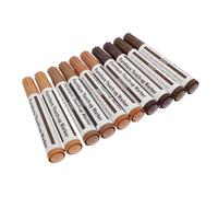 NUOBESTY 10pcs Furniture Repair Markers for Wood with Strong Coverage and Humanized Design, Plastic Pen Holder and Fiber Pen Tip, for Touching up Scratches on Floors and Tables