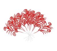 NUOBESTY 10pcs Glitter Christmas Leaves Picks Artificial Leaf Spray Picks Christmas Tree Poinsettia Flower Stems Branches for DIY Wreath Wedding Table Centerpiece Decorations Red