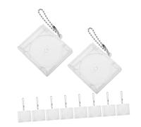 NUOBESTY 10pcs Mini Cd Keyring Pendant Small Cd Jewel Case Hanging Decor Keychain for Backpack Packaging