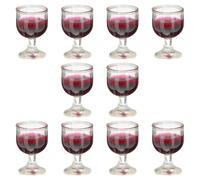 NUOBESTY 10pcs Miniature Wine Glasses PVC Red Tiny Glass for 1/12 Dollhouse Scale Kitchen Garden Accessories