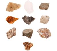 NUOBESTY 10Pcs Natural Mineral Rock Specimen Set for Teaching and Collection, Geological Science Classroom Specimens with Diverse Stone Samples for Educational Display and Laboratory Use