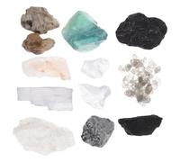 NUOBESTY 10pcs Natural Mineral Specimen Set for Elementary Science Education with Display Box, Crystal Stone Samples for Geography and Geology Teaching, Educational Rock Collection Kit for