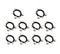 NUOBESTY 10pcs Pearl Elastic Hair Ties Set Medium Size Ponytail Holders with Korean Style Large and Small Pearls Hair Bands for Women and Suitable for Daily and Wedding