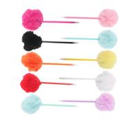 NUOBESTY 10pcs Plush Pom Pom Ballpoint Pens Smooth Ink Decorative Fluffy Ball Pen for Students Women Creative School Office Supplies Party Favors