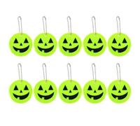 NUOBESTY 10pcs Pumpkin Reflector Halloween Season Reflective PVC Charm | Lightweight Yellow Backpack Pendant, Portable PVC Ornament, Safety Reflective Design for Cycling Use