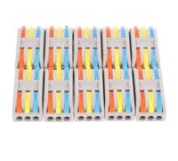 NUOBESTY 10Pcs Quick Connect Wire Terminal Connectors 3-In-3-Out Lever Electrical Wire Connectors Compact Splicing Blocks for Industrial Wiring and Electrical Splitter Applications