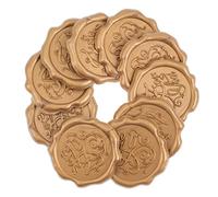 NUOBESTY 10pcs Retro Style Self-Adhesive Wax Seal Stickers for Wedding Invitations and Letters, Plastic Material Beautiful Pattern Design, Simple and Convenient Envelope Sealer for DIY