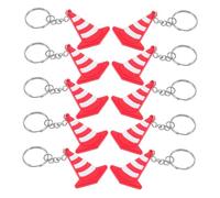 NUOBESTY 10pcs Road Traffic Cone Charm Mini Traffic Cone Keychain Pvc Material Construction Party Favor Stylish Pendant for Car Keys and Backpack