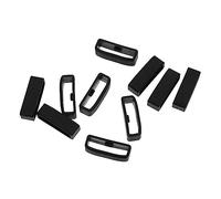 NUOBESTY 10pcs Silicone Loop for Watch Strap Lost Retaining Rings Compatible with Polar and Flexible Sturdy Watch Accessories Black