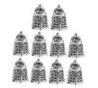 NUOBESTY 10pcs Small Vintage Bell Charms with Inspirational Words for DIY Jewellery Making Lightweight Metal Pendants with Jingly Sound Retro Craft Accessories for Bracelets and Necklaces