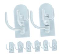 NUOBESTY 10pcs Stainless Steel Adhesive Wall Mounted Hooks Heavy Duty Space-Saving Broom Hanger and Purse Hook Holder for Kitchen Bathroom Towels Coats Bags No-Drill Installation