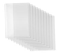 NUOBESTY 10pcs Transparent Book Covers Flexible Notebook Sleeves Clear Protective School Book Accessories Lightweight Textbook and Magazine Protectors for Students