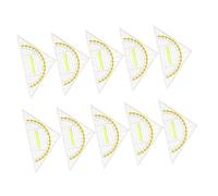 NUOBESTY 10pcs Transparent Triangle Rulers with Ergonomic Handle Multifunctional Plastic Geometry Measuring Tools for School Teachers Architects and Office Drafting Use