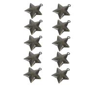 NUOBESTY 10pcs Vintage Bronze Metal Star Bells for Holiday DIY Crafts and Party Decorations Sturdy Jingle Bells with Crisp Sound for Christmas Wreaths and Seasonal Home Decor