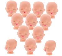 NUOBESTY 10pcs Vinyl Doll Heads Miniature Doll Parts with Smooth Surface Comfortable Touch Khaki for Party Supplies DIY Decoration Boys and Girls Children Craft Making