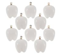 NUOBESTY 10pcs White Mini Tooth Jewelry Charms for DIY Earrings Bracelets Necklace Making, Realistic Dentist Tooth Pendants for Women’s Craft Accessories