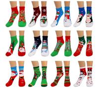NUOBESTY 12 Pairs Chrismas Socks Advent Calendar 2023 Christmas Countdown Cotton Socks Christmas Countdown Calendar for Women, Girls (4pairs Long Socks and 8pairs Short Socks)