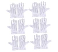 NUOBESTY 12 Pairs White Elastic Polyester Moisturizing Protective Gloves for Jewelry Store Handling Dry Hands Gardening Cleaning Work One Fits