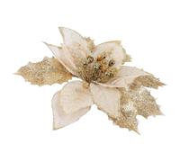 NUOBESTY 12 Pcs Christmas Tree Pendant Flower Pendant Glitter Xmas Flower Decorations Gold Christmas Tree Decor Hanging Ornaments for Holiday