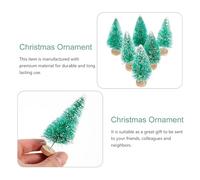 NUOBESTY 12 Pcs Mini Christmas Tree Decorations PVC Material Green Blue White Gold Color Desktop Festival Ornament Set for Home Party Tabletop Decor