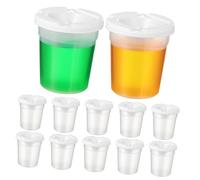 NUOBESTY 12 Pcs Spillproof Paint Cups with Secure Lids Transparent Small Paint Holders for Art Supplies Mixing Containers for School Classroom Use