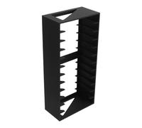 NUOBESTY 12-slot Plastic Cassette Tape Storage Rack with Multiple Compartments for Sturdy Organisation and Effortless Maintenance, Black Box Design for Home and Music Studios