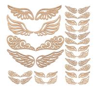 NUOBESTY 120pcs Angel Wings for Crafts: Unfinished Wood Angel Wings - DIY Wooden Craft Pieces for Painting Ornament Making & Home Decor