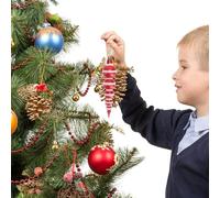 NUOBESTY 12pcs 14cm Delicate Red Gourd Christmas Pendants Decorative Ornaments for Christmas Tree Holiday Decorations