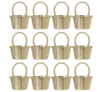 NUOBESTY 12pcs Candy Box Tote Bag Shape Candy Box Plastic Golden Easy to Carry Fillable Full Month Return Gift Wedding Party Decoration