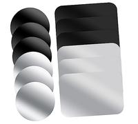 NUOBESTY 12Pcs Car Mount Metal Plates Round Rectangle Adhesive Stickers for Magnetic Phone Holders Lightweight Stainless for Secure Stable Use Vehicles