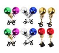 NUOBESTY 12Pcs Christmas Beard Bell Clips Hair Pendants Colorful Beard Beads Hair Charms Decorative Accessories for Holiday Decor