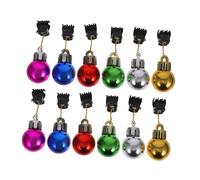NUOBESTY 12pcs Christmas Beard Ornaments Beard Baubles Santa Beard Clips for Men (Random Color)