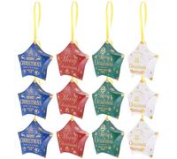 NUOBESTY 12pcs Christmas Tree Pendants Candy Box Star Shaped Christmas Boxes Hanging Decor Party Wrapping
