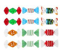 NUOBESTY 12Pcs Christmas Vintage Glass Candy Ornaments Murano Style Sweets Decor for Christmas Tree, Holiday Party, Wedding Decorations (Mixed Style)