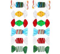 NUOBESTY 12pcs Decorative Glass Candy Ornaments Colorful Sweets for Home Office Party Photography Props (Mixed Style)