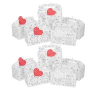 NUOBESTY 12pcs DIY Christmas Coloring Tote Boxes, Handheld Cardboard Candy Treat Boxes for Xmas Party Favors, Large Biscuit Dessert Containers with Card for Holiday Packaging