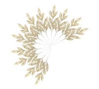 NUOBESTY 12pcs Glitter Christmas Leaf Picks Gold Artificial Leaves Stems for Tree Wreath Vase DIY Holiday Decor Wedding Party Festive Glittery Branches Foliage Sprigs