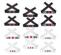NUOBESTY 12Pcs Japanese Ninja Headbands Set with Adjustable Tie, Samurai Sweatbands for Adults, Karate and Chef Costume Bandanas for Martial Arts, Cooking, and Themed Parties
