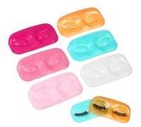 NUOBESTY 12pcs Large Thick Pvc False Eyelash Trays with Multi-color Lash Holders 11.5x5.5cm Reusable Eyelash Storage Organizer for Lash Extensions and Display
