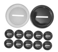 NUOBESTY 12pcs Mason Jar Coin Slot Piggy Bank Lids Black Replacement Can Covers Smooth Edge Sealing Canning Caps for Money Storage DIY