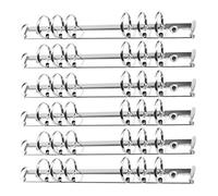 NUOBESTY 12pcs Metal Notebook 6 Ring Binder Mechanism Replacement Kit Loose Leaf Binding Spines Combs for Personal Organizers Planners