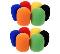 NUOBESTY 12pcs Mic Covers Windshield Sleeves for Stage Microphones Install and Replace for Spit Protection Includes Orange Yellow Red Green Black and