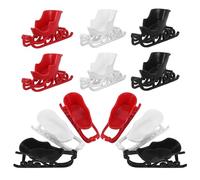 NUOBESTY 12pcs Mini Christmas Sleigh Ornaments Set 5cm Small Sleigh Adornments in Black White Red for Christmas Tree and Desktop Decor Holiday Craft Accessories
