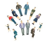 NUOBESTY 12pcs Miniature People Scale Models Construction Figures Mixed Colors 1/25 Scale for Model Railway Layout and Architectural Scenes